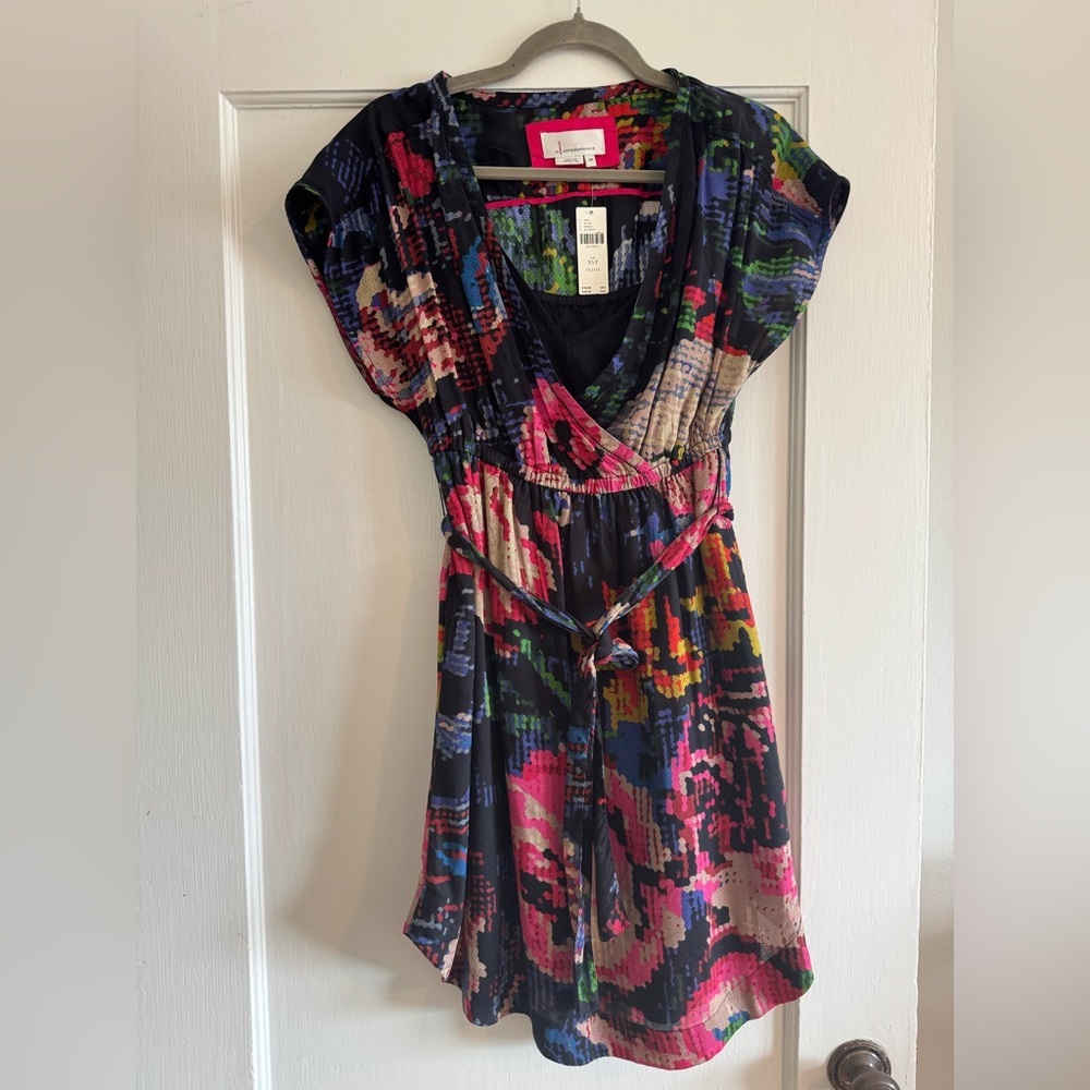 NWT Anthropologie Pixelated Floral Modal Mini Dress